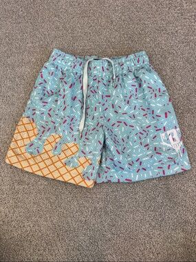 Baseball Lifestyle 101 Blue Ice Cream Print Shorts with Sprinkles